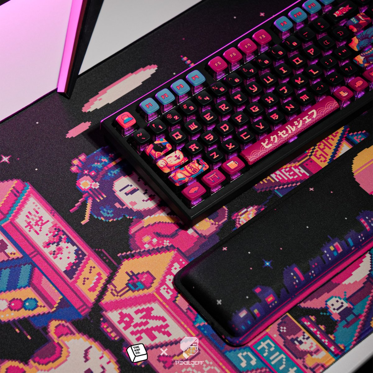 pixeljeff1995's tweet image. TheKapco X PIXEL JEFF
"NEON JAPAN".2024
NEW collaboration!
Keyboard Set, Keycaps, Desk mat and more...
SHOP link: reurl.cc/Y4VV5x
Photo by: thekapco
#pixelartist #pixeljeff #pixelart #8bit #retro #keyboard #thekapco