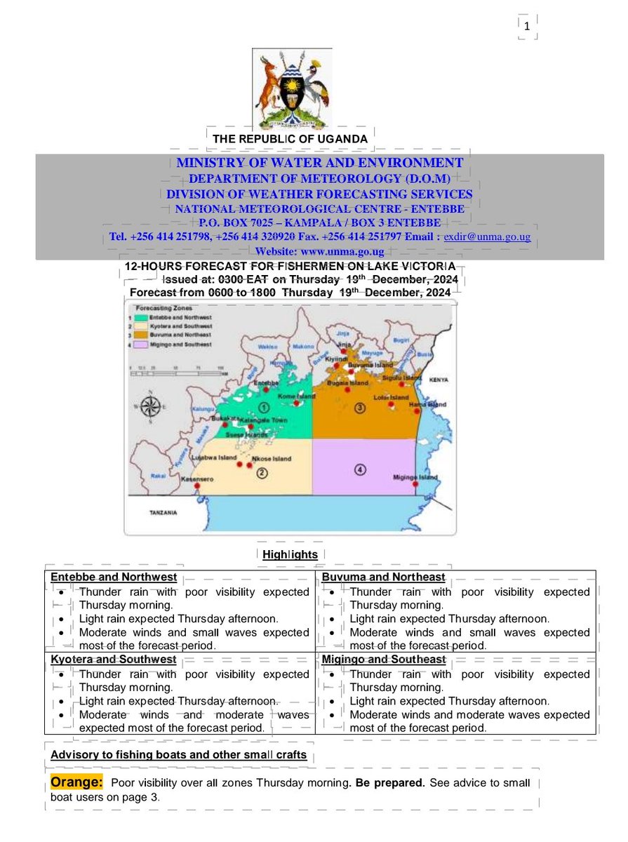 Lillian Nkwenge (@lilliannkwenge) on Twitter photo According to <a href="/MeteoUganda/">Meteorological Services</a> , lake Victoria is not safe this morning. Severe weather predicted. ⚡🌧 and poor visibility. Consider postponing any travel, leisure and aviation trainings. Lake Mgts committees, Travel & Tours informed. According to <a href="/MeteoUganda/">Meteorological Services</a> , lake Victoria is not safe this morning. Severe weather predicted. ⚡🌧 and poor visibility. Consider postponing any travel, leisure and aviation trainings. Lake Mgts committees, Travel & Tours informed.