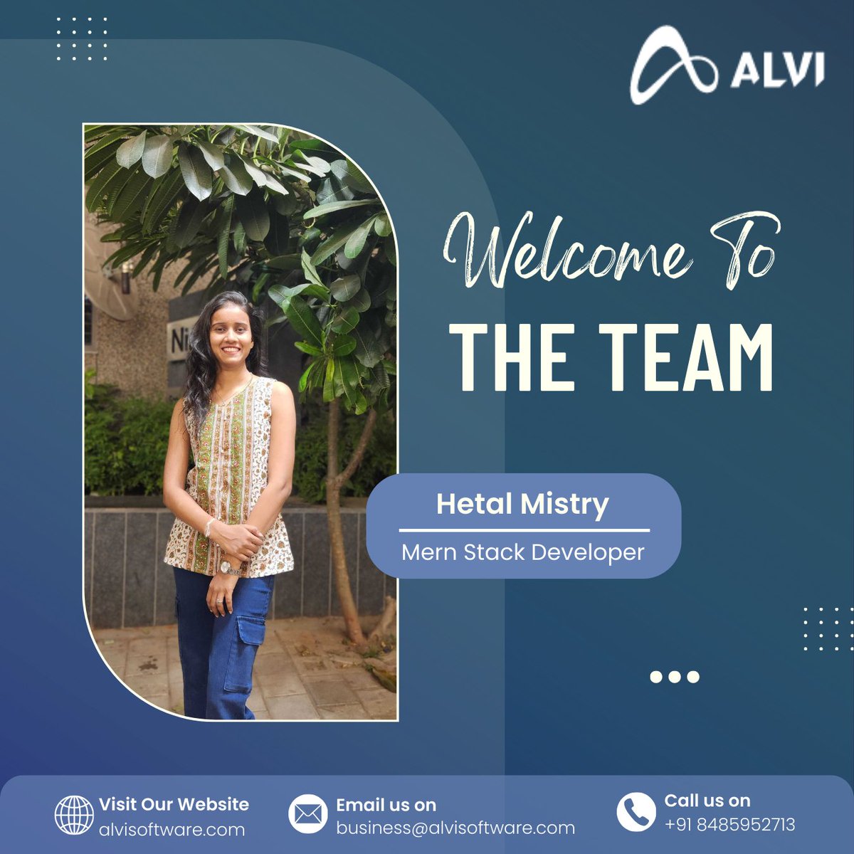 alvi_software's tweet photo. 🌟 𝗪𝗲𝗹𝗰𝗼𝗺𝗲 𝘁𝗼 𝘁𝗵𝗲 𝗔𝗹𝘃𝗶 𝗦𝗼𝗳𝘁𝘄𝗮𝗿𝗲 𝗧𝗲𝗮𝗺 🌟

Excited to welcome 𝗧𝘂𝘀𝗵𝗮𝗿 𝗞𝗮𝘃𝗮𝗶𝘆𝗮 and 𝗛𝗲𝘁𝗮𝗹 𝗠𝗶𝘀𝘁𝗿𝘆 to the Alvi Software team! 

#welcometotheteam #welcome #alvisoftware https://t.co/d3vQl8Gt0a