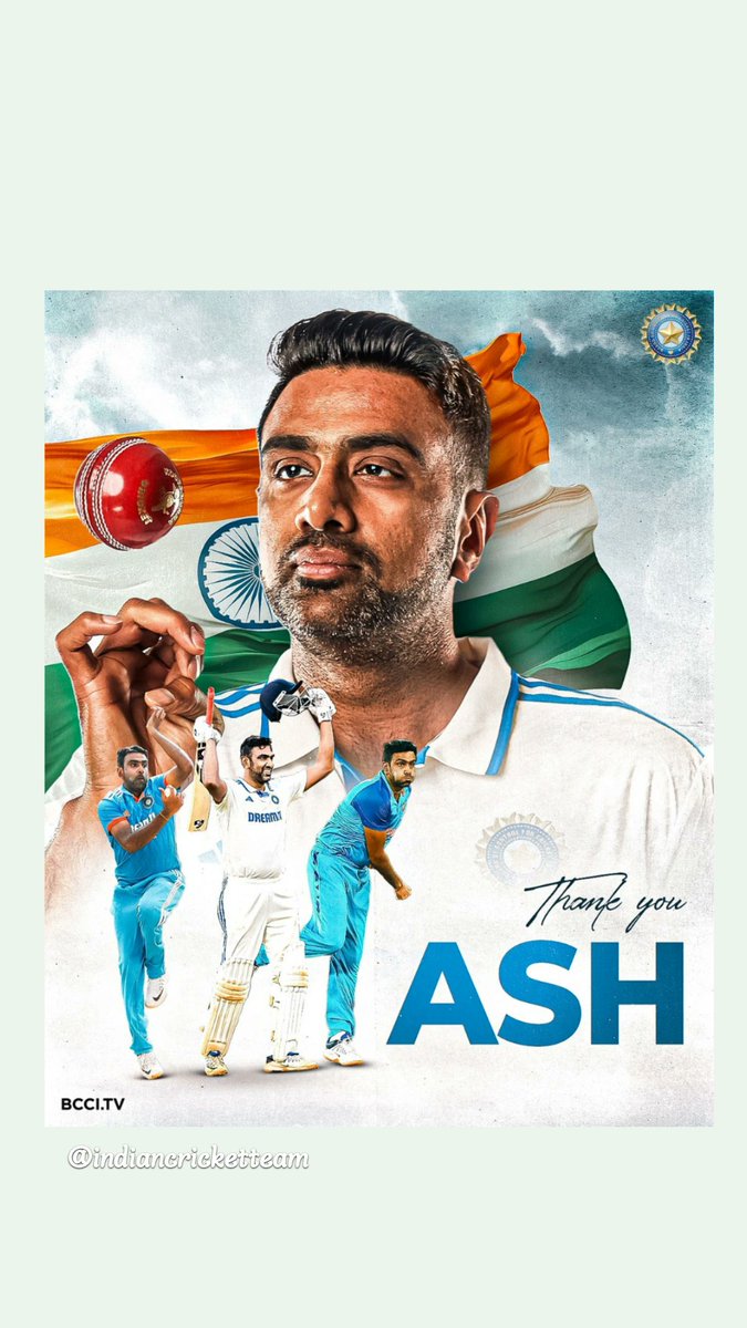 Congratulations <a href="/ashwinravi99/">Ashwin 🇮🇳</a>
for incredible career.
#AshwinRetires #Ashwin #INDvsAUS
