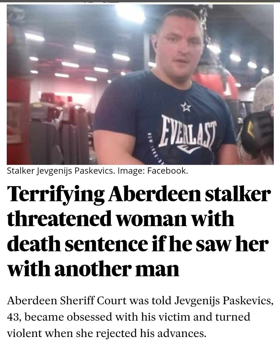 Wommando's tweet photo. "Terrifying" Jevgenijs Paskevics, 43, who targeted &amp; stalked a woman, waited outside her house in the early hours, assaulted her &amp; made violent threats to kill her, has walked free.

Defence said he wrongly thought that he was in a relationship with her due to alcohol and drugs https://t.co/AzmUkq1Due