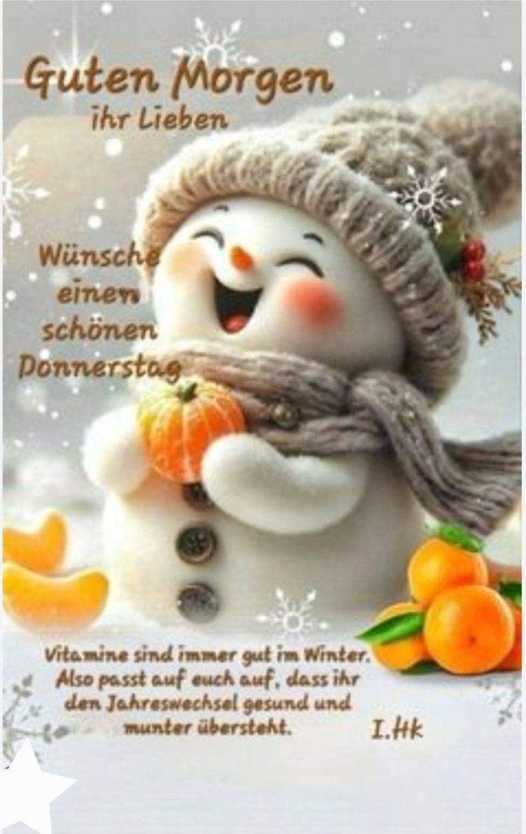 Wünsche allen einen schönen und fröhlichen Donnerstag ❄️☃️❄️😊