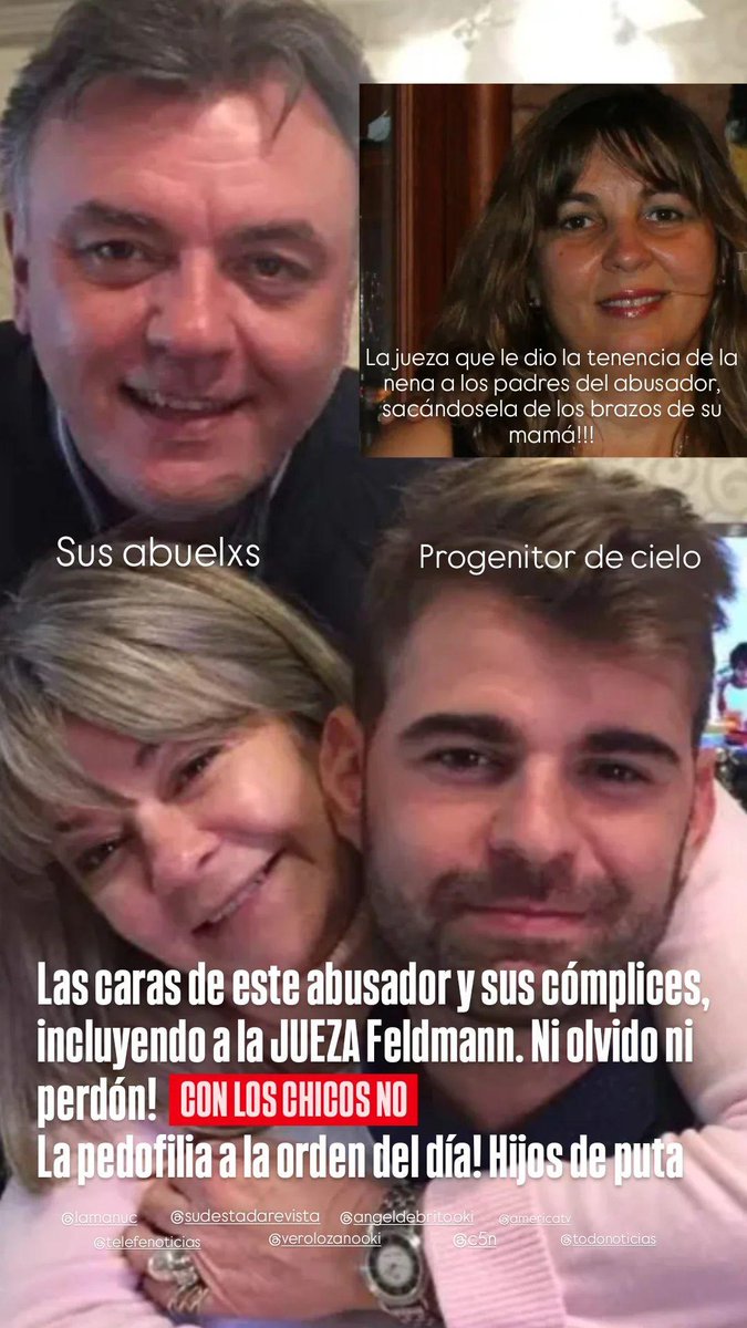 PaulaSpennato's tweet photo. QUE PASA QUE NO VIRALIZAN EL CASO DE LA #NIÑACIELO? ARREBATARON A UNA NIÑA DE LOS BRAZOS DE SU MADRE HUNDIDA EN LLANTO PORQUE NO QUERIA IRSE AL LUGAR DONDE FUE ABUSADA Y SE LA LLEVARON A LA FUERZA A LA CASA DE SU ABUSADOR, POR PEDIDO DE LA JUEZA FELDMANN #conlosniñosno https://t.co/ZnPcEJ2vtR
