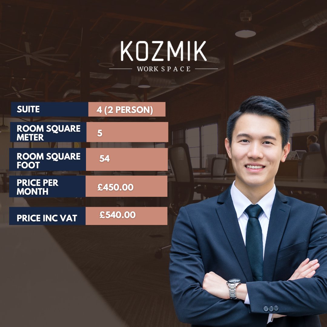 KozmikWS's tweet image. Our coworking offers fully equipped offices for two, ready to use!
#OfficeForTwo #ReadyToWork #ComfortableWorkspace #CoworkingSpaces #LondonCoworking