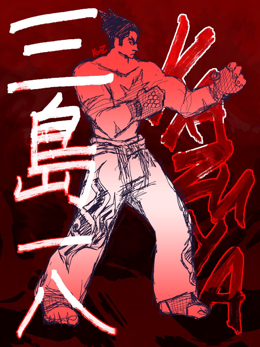 KHAMZ_art's tweet image. kazuya mishima doodle #TEKKEN