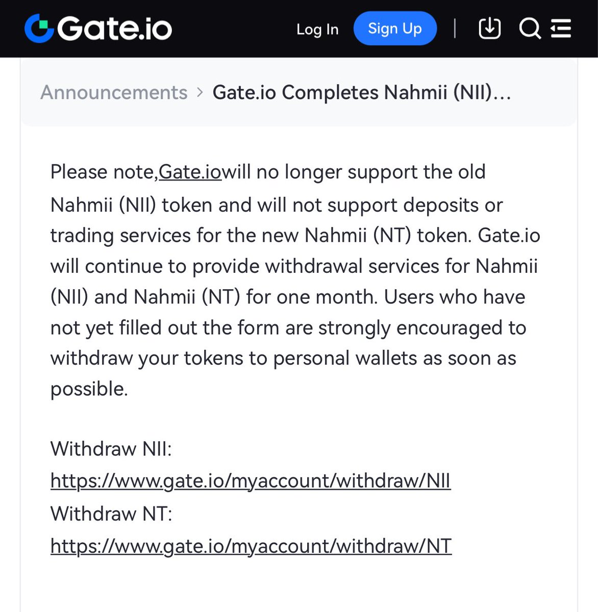 CR7P70B45713N's tweet image. @gate_io As much as we (the $NT (previously $Nii) community) appreciate the announcement and your recommendation to withdraw our tokens ASAP we ask that you change the withdrawal fee in accordance with the new supply of 120x less tokens. Thanks. 💜🔁
