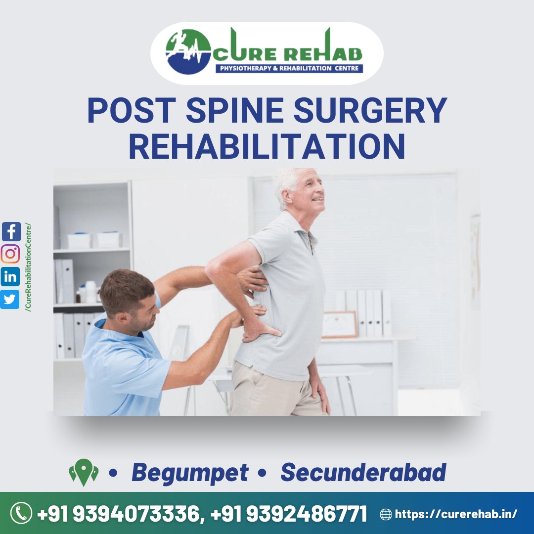 curerehabphysio's tweet photo. #PostSpineSurgeryRehabilitation #CureRehabCare #SpineRecoveryExperts #HyderabadHealthcare #PostSurgeryRehab #PainManagement #MobilityRestoration #SpineHealth #TopRehabilitationCentre #HyderabadRehabCare #CustomizedRecovery #PhysiotherapyExperts #ChronicPainRelief #GaitTraining https://t.co/QK7P20Jk64