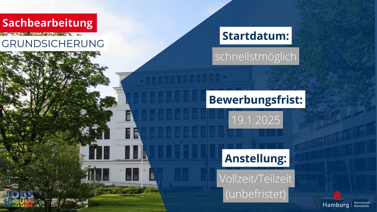 Lust auf #JobsNahAnDenMenschen? Dann einfach mal in unseren #Stellenausschreibungen stöbern und im Bezirksamt #Wandsbek bewerben 💼! Diese und viele weitere Stellen sowie Infos zu verschiedenen Karrieremöglichkeiten findest du unter 🔗: karriere.hamburg.