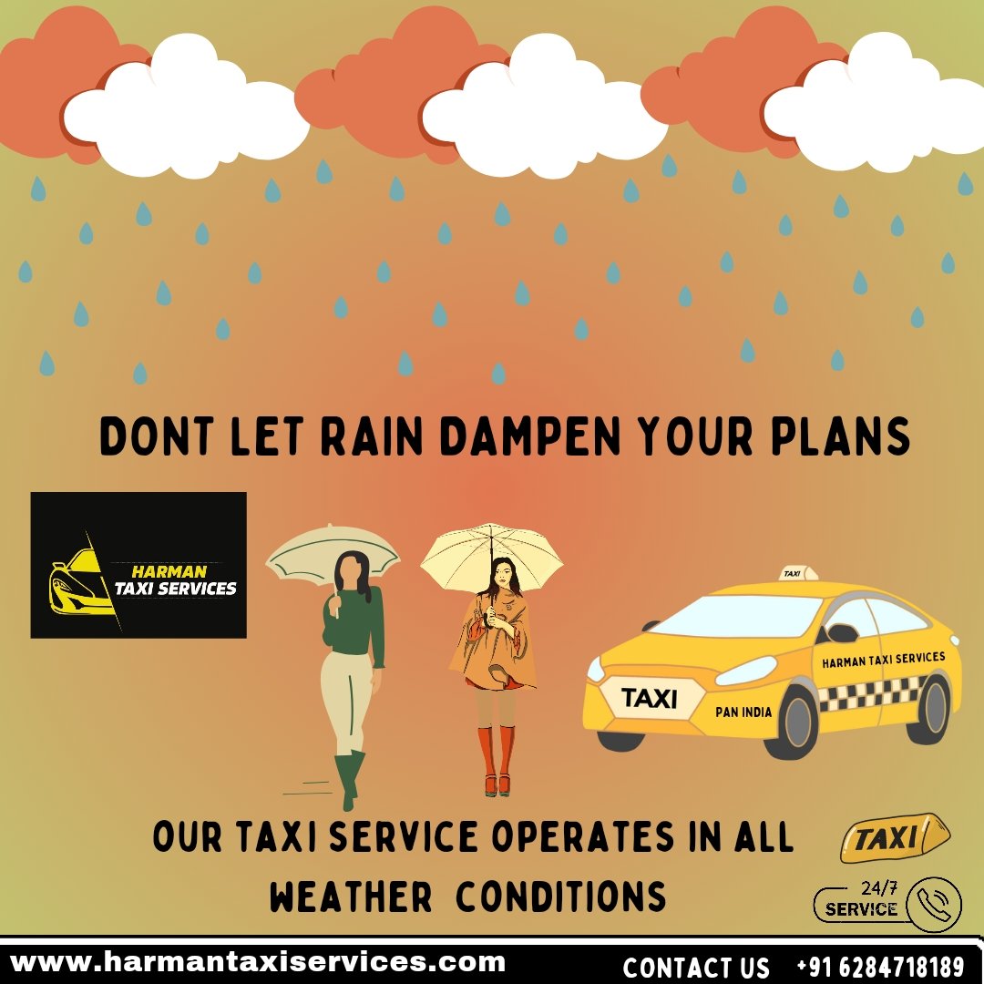 Harman324750's tweet image. Why walk in the rain? Harman Taxi is just a call away.&quot;
Rain or shine, book a taxi anytime, anywhere with Harman Taxi Services – your faithful travel partner!&quot;
#RainingMemories 
#AdventureAwaits
#FunAndJoy
#ExploreNewCultures
#HarmanTaxiServices 🚖
#TravelInComfort