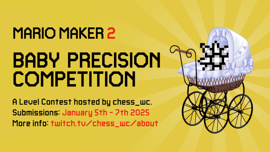 Hosting a Baby Precision Level Contest! Plenty of time to build n test! Can't wait to play all these levels starting on Jan 7th and the remainder of the week! #teamprecision #mariomaker #mariomaker2 #supermariomaker #supermariomaker2 #nintendo #nintendoswitch