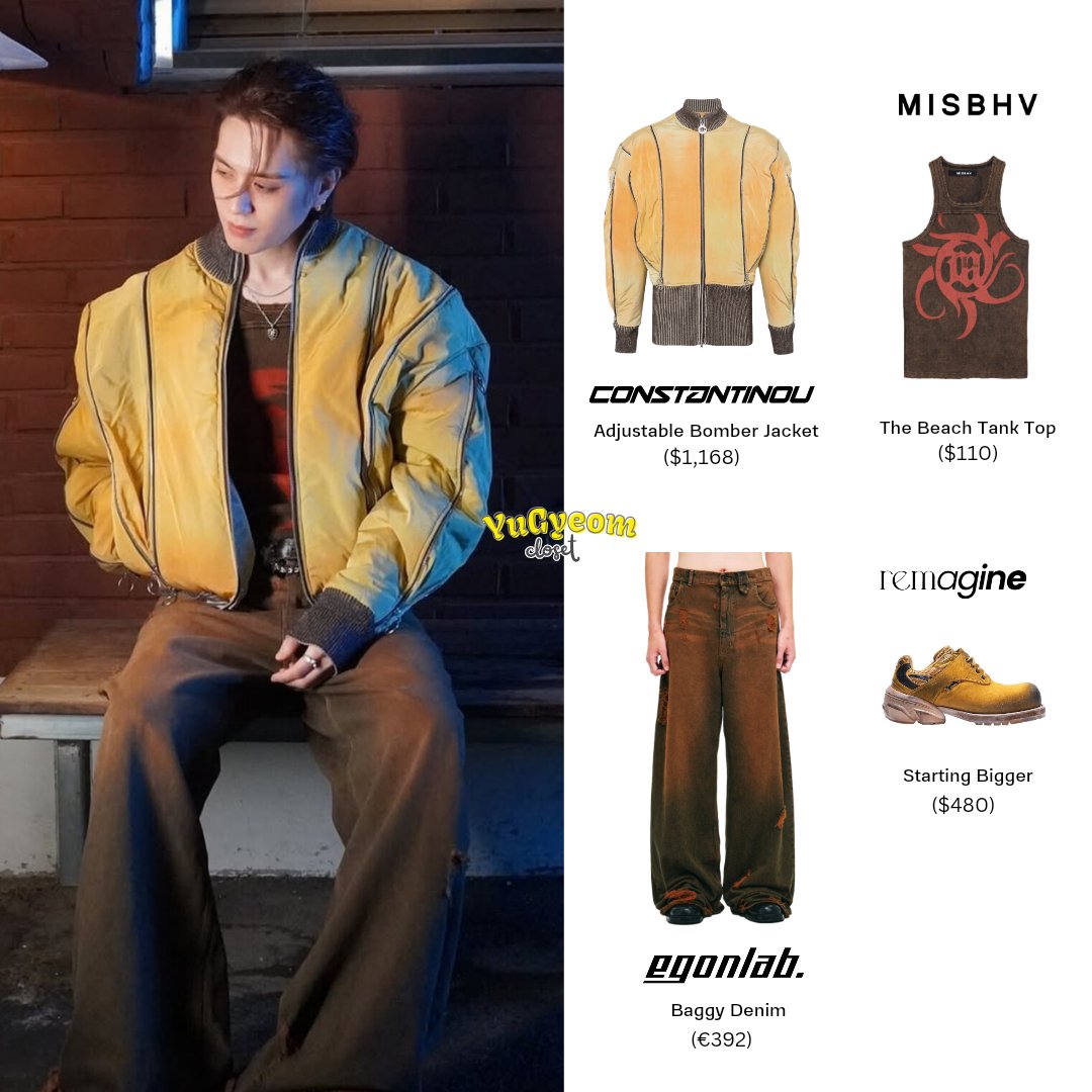 yugyeomcloset's tweet photo. 241218 | DS '#SweetLike' ♡
𐙚⋆ Constantinou
Adjustable Bomber Jacket
𐙚⋆ Misbhv
The Beach Tank Top
𐙚⋆ Egonlab
Baggy Denim
𐙚⋆ Remagine
Starting Bigger
#YUGYEOM #유겸 @yugyeom
#yugyeomcloset #constantinou #misbhv
#egonlab #remagine https://t.co/5SKUiADtBQ