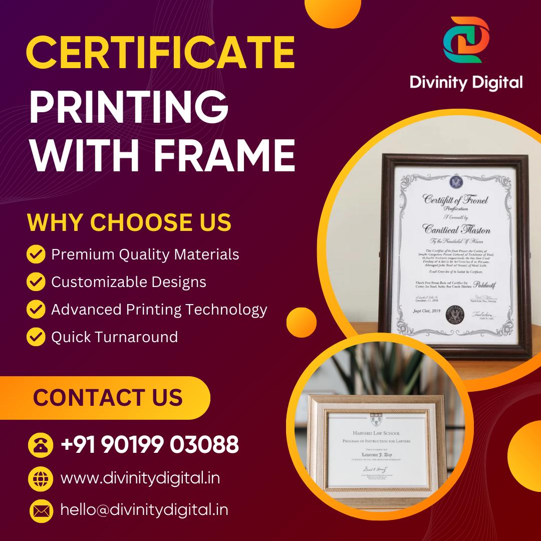 DigitalDiv61291's tweet image. 🏆 Celebrate achievements with our premium #CertificatePrinting with Frames! ✨

 Perfect for recognizing excellence, these high-quality frames add a professional touch. 🎉

📞+91-90199 03088
📨 hello@divinitydigital.in
🌐 divinitydigital.in

#DivinityDigital