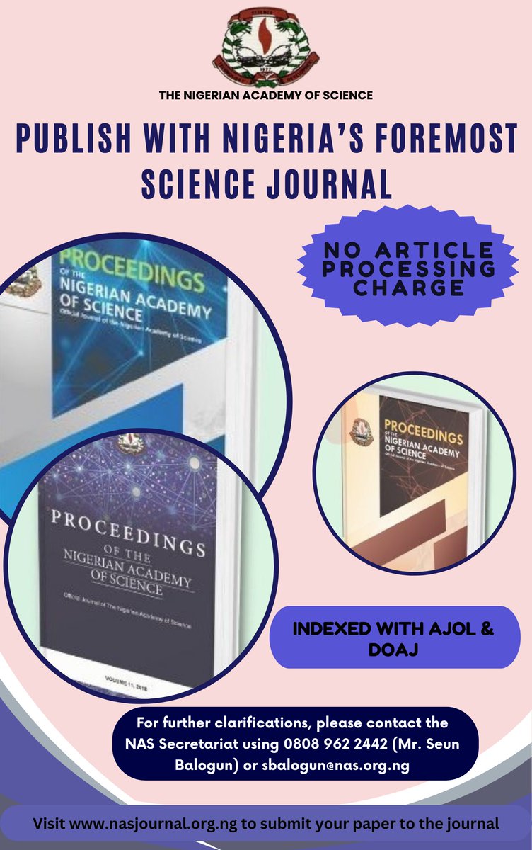 Proceedings of the Nigerian Academy of Science tweet media