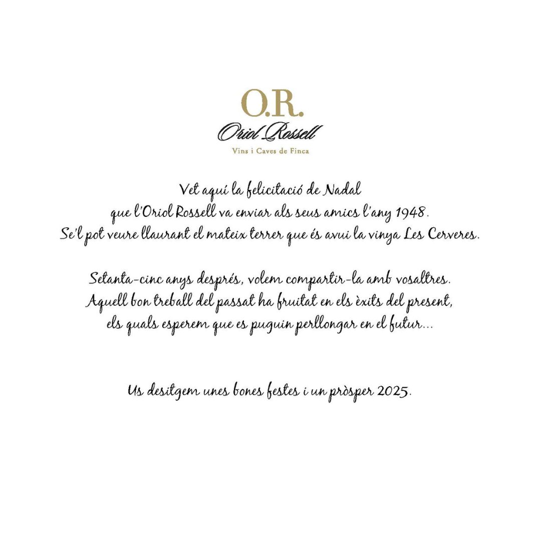 La família i equip d'Oriol Rossell us desitja bon Nadal!

#nadal2024 #bonnadal #vinsicavesoriolrossell
