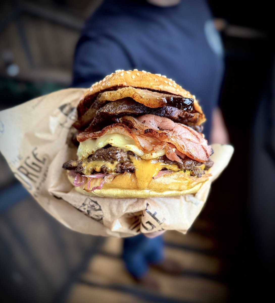 Good heavens. Bertram’s Brisket Burger. A towering marvel of culinary engineering 👌