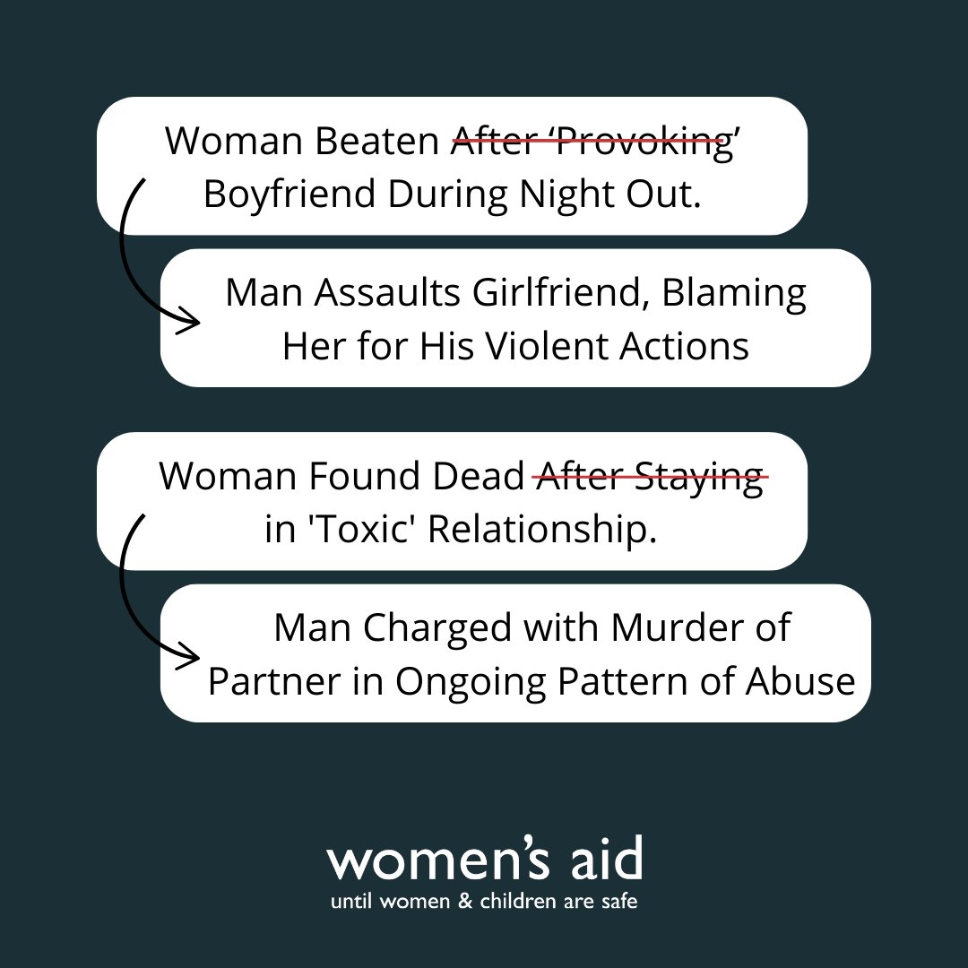 Too often, the media blames victims or excuses male violence, perpetuating harmful attitudes that silence women and allow abuse to thrive. There is no excuse for violence abusers must be held accountable. Help us fund life-saving services. 

Donate today: womensaid.org.uk/donate-now