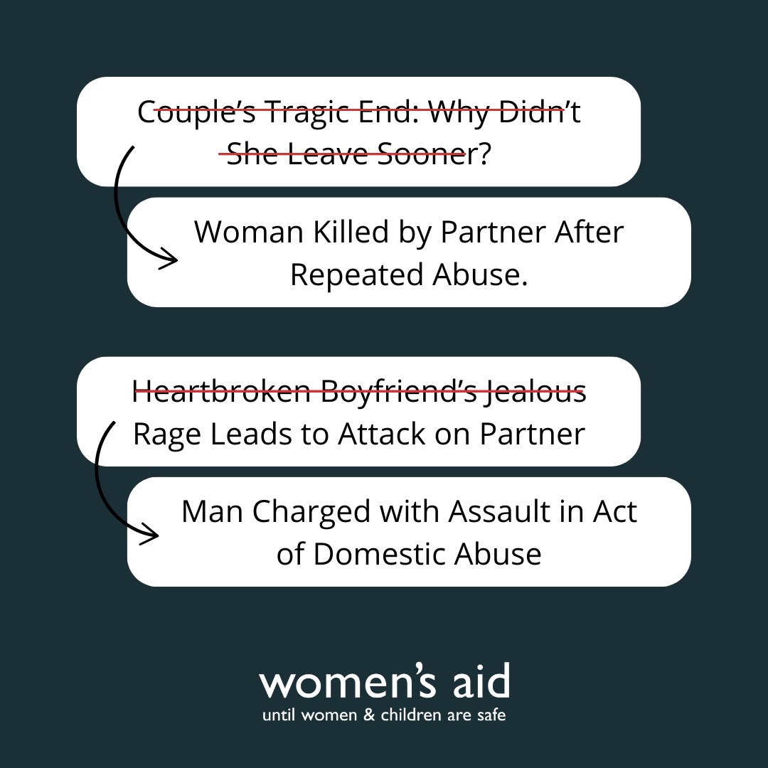 womensaid's tweet photo. Too often, the media blames victims or excuses male violence, perpetuating harmful attitudes that silence women and allow abuse to thrive. There is no excuse for violence abusers must be held accountable. Help us fund life-saving services. 

Donate today: https://t.co/10dmxm6ip3 https://t.co/bjr6mgYSAt