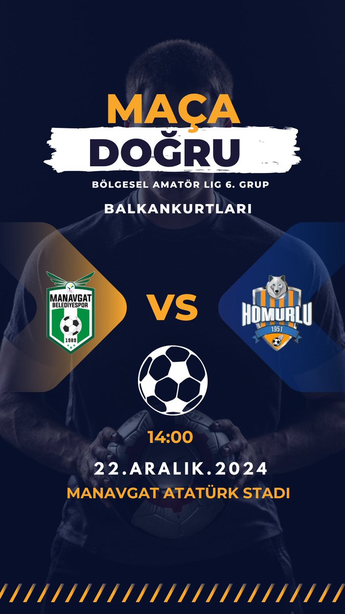 MAÇA DOĞRU 😉

🏆 BAL 6.Grup 12. Hafta
🆚 Manavgat Belediye Spor
🗓 22.12.2024 Pazar
🕤 14:00
📍 Manavgat ATATÜRK Stadı 

#HEPDESTEKTAMDESTEK💪
#BALKANKURTLARI🐺