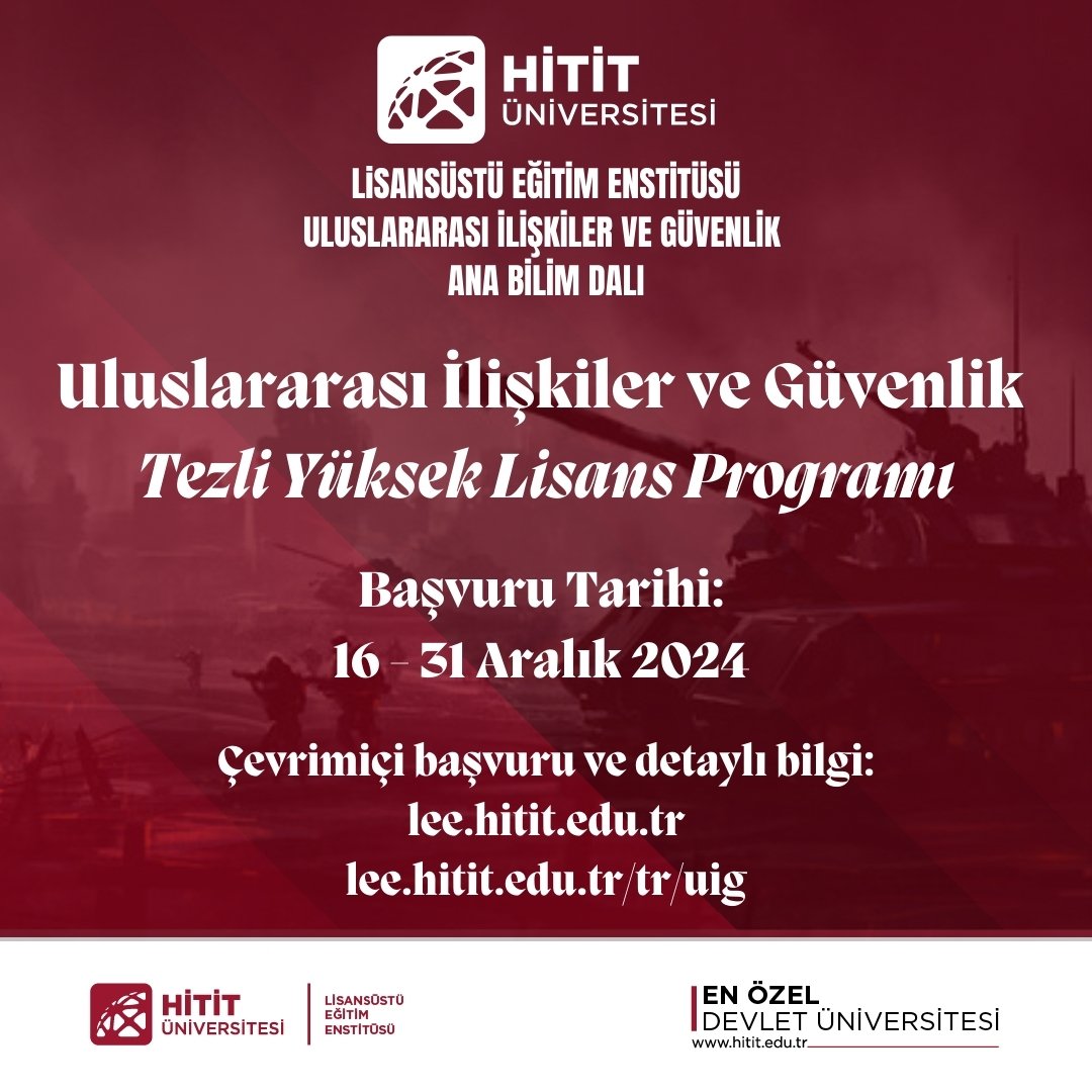 Hitit IR - Uluslararası İlişkiler Bölümü tweet media