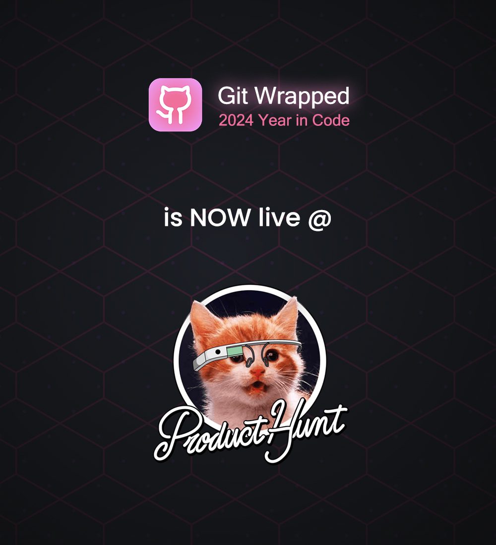 gabriel__xyz's tweet image. Git Wrapped is now live on Product Hunt!!! 😼
Day 1 - 1,600+ profiles generated
Day 2 - 6,100+ profiles generated
Day 3- 14,500+ profiles generated 🤯
Devs are loving it!! Don't miss out on the fun of seeing your coding journey in review :)
P.S. Huge huge favor, please spare…