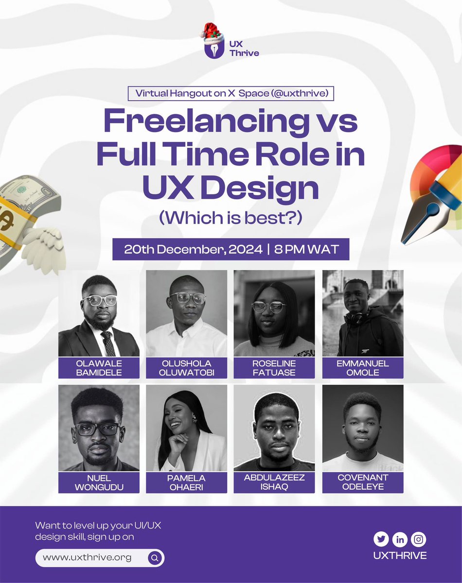 pharmparrot's tweet image. I’ll be joining the amazing panel for &quot;Freelancing vs Full-Time Role in UX Design (Which is Best?)&quot;hosted by @ux_thrive 

Join us on 20th Dec. 2024, at 8 PM WAT on X Space.
It’s going to be an insightful session,&amp;amp; I’d love to see you there!
Sign up now via uxthrive.org
