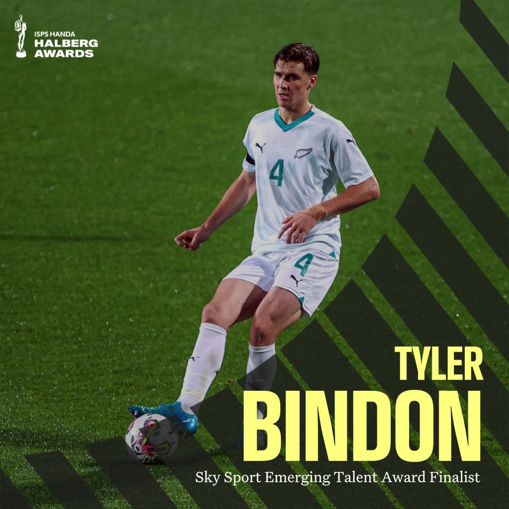 Congratulations to Tyler Bindon who has been nominated for Emerging Talent in the ISPS Hands Halberg Awards 🏆

At only 19, Tyler played the most senior minutes out of any U20 defender world-wide in 2024, and has become a mainstay in defence for @readingfc and the All Whites 🔥