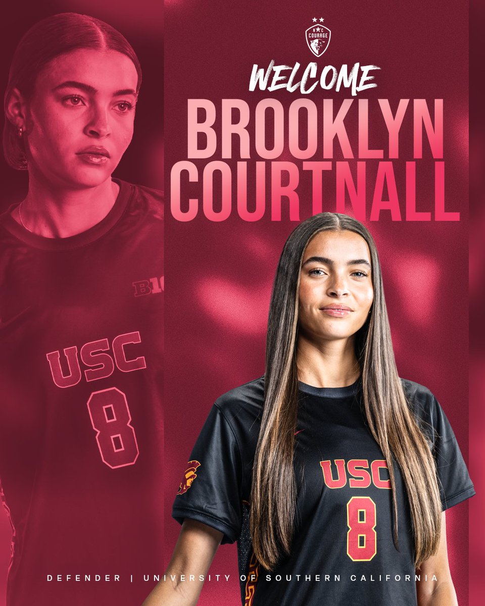 Welcome to Courage Country, Brooklyn Courtnall!

🦁 First-team All-American
🦁 Big 10 Champion and National Quarterfinalist
🦁 6th-ranked player of 2024 (TopDrawer Soccer)
🦁 Second-generation pro athlete

USC star defender signs through 2027 🤩 

MORE: nccourage.com/news/courage-s…