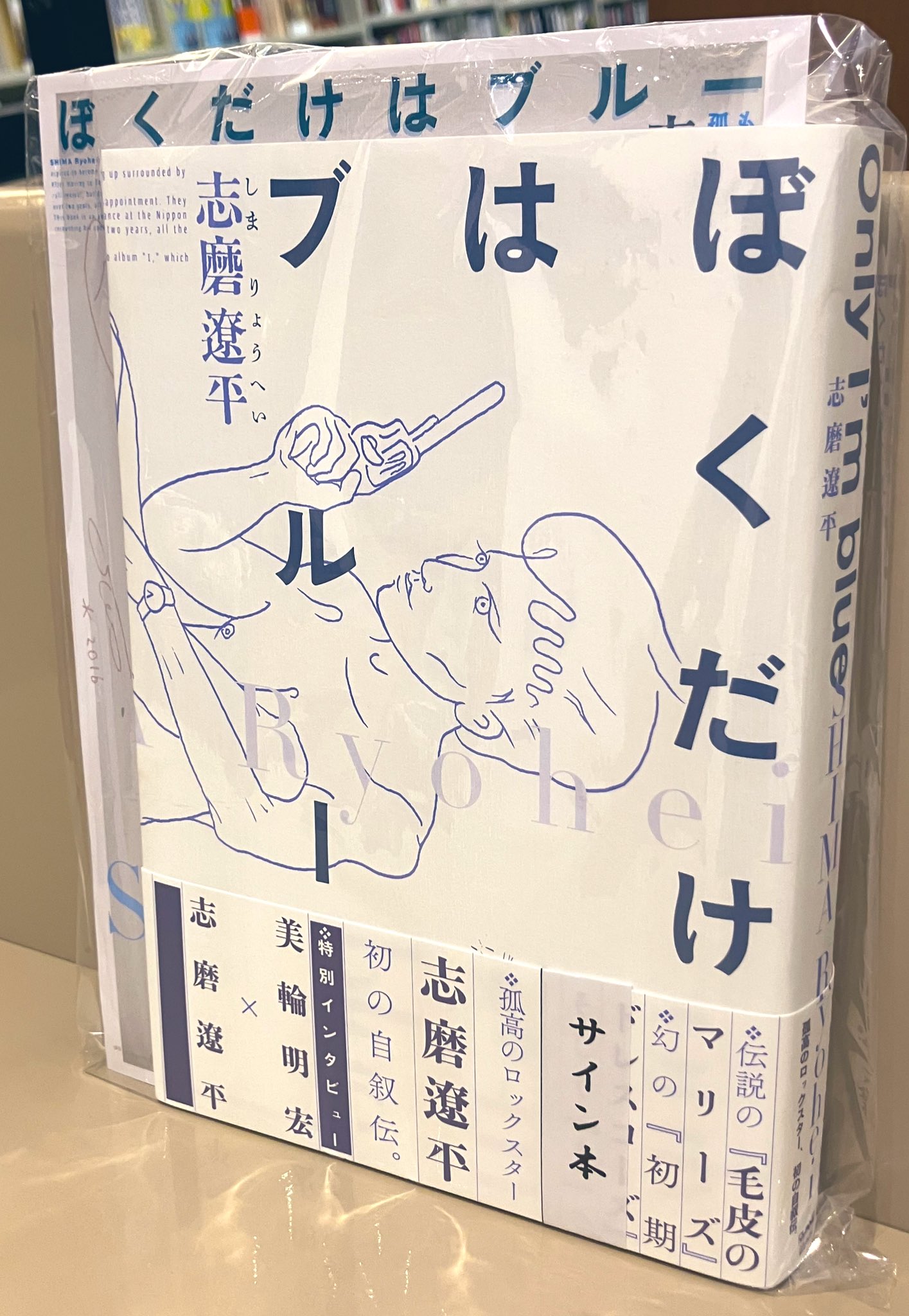 【サイン本】「ぼくだけはブルー」ドレスコーズ志磨遼平 志磨遼平自叙伝『ぼくだけはブルー』表紙完成、イラストは志磨