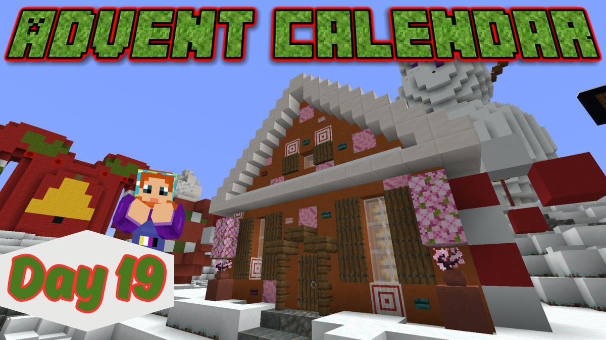 From scary angels to sweet gingerbread and candy canes. My advent calendar has been a rollercoaster. Today I'm making a light up gingerbread house 

Day 19 is out now: youtu.be/HDm_4mqBLtU 

#minecraft #advent #gingerbread #house