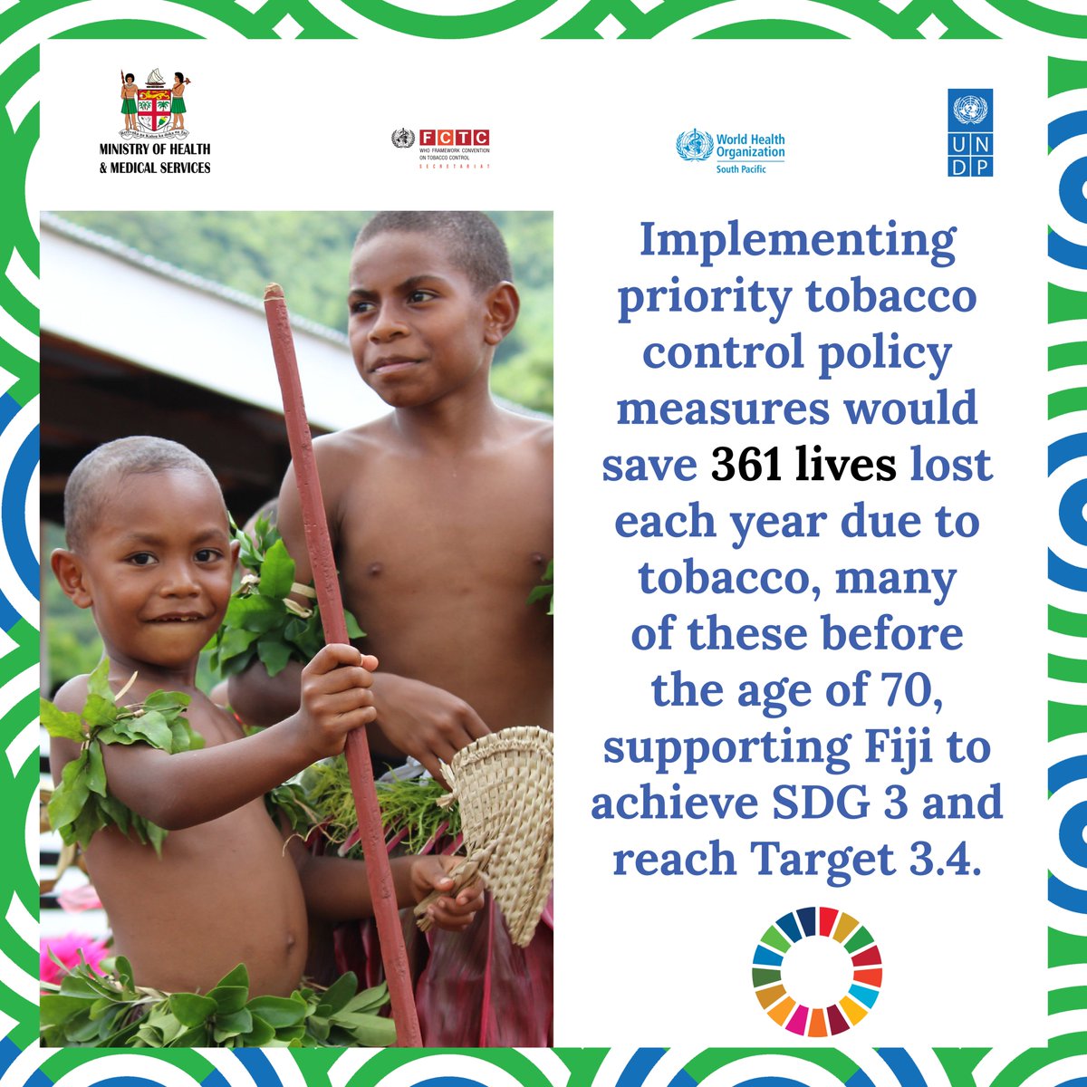 Implementing priority policy measures to tackle tobacco could:

✅ Add FJ$ 53 million to Fiji’s budget in the first 5 years to fund essential services like education and health
✅ Save 5,400 lives over the next 15 years
✅ Help achieve the #SDG target for noncommunicable diseases