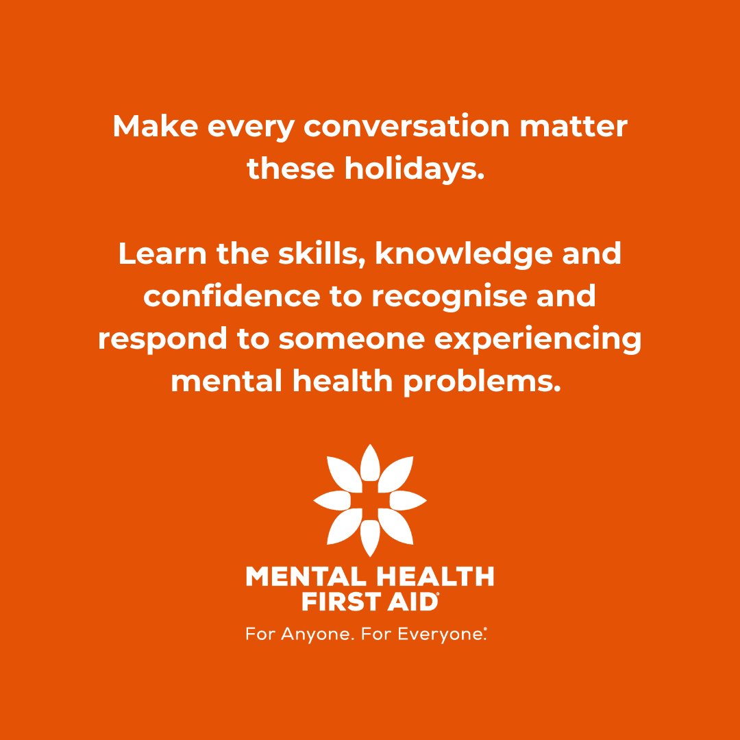 While the holiday period can be a time of joy and togetherness, it can also be a difficult time. Our Mental Health First Aiders share their top tips for supporting someone during this time of year. 👉 mhfa.com.au/7-ways-to-supp… #MentalHealthFirstAid #MHFA