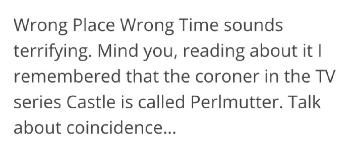 davepperlmutter's tweet image. Love this from a reader on @elonmusk’s @X about #WrongPlaceWrongTime, about the #TVSeries @Castle_ABC, and the coroner #Perlmutter who was played by @ThatAryeGross 🎬