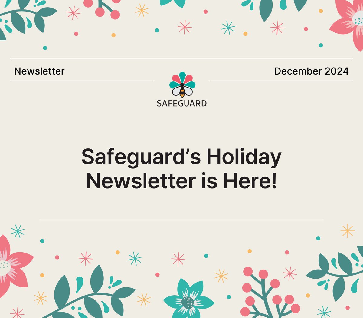 Safeguard (@safeguard2021) on Twitter photo Safeguard’s latest #newsletter arrives right on time for the holidays! 🐝
In this issue, you will find project developments & upcoming activities, as well as EU #biodiversity policy updates 💡
💻 View the newsletter: preview.mailerlite.io/emails/webview…
📩 Subscribe: dashboard.mailerlite.com/forms/490165/9… Safeguard’s latest #newsletter arrives right on time for the holidays! 🐝
In this issue, you will find project developments & upcoming activities, as well as EU #biodiversity policy updates 💡
💻 View the newsletter: preview.mailerlite.io/emails/webview…
📩 Subscribe: dashboard.mailerlite.com/forms/490165/9…