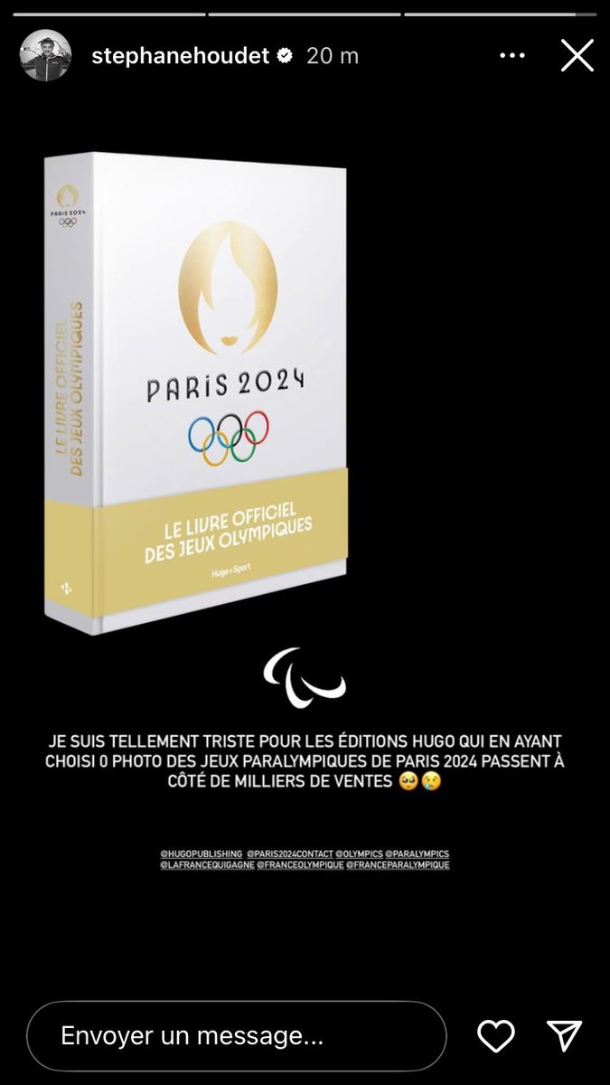 Merci à ⁦<a href="/HoudetStephane/">Stephane Houdet</a>⁩ d’avoir pointé ce que personne n’avait relevé depuis la sortie du livre officiel des Jeux olympiques (Hugo Publishing)Oubli total des jeux #paralympiques . Ça va être dur de garder la flamme !