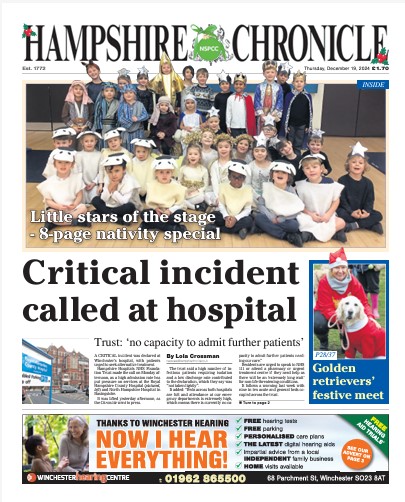 Happy Christmas everyone. Today's Chronicle out in the shops now. Lovely schools Nativity supplement; capacity crisis at RHCH; more golden retrievers than you've ever seen; cycle danger from vehicle fire; 140 stories