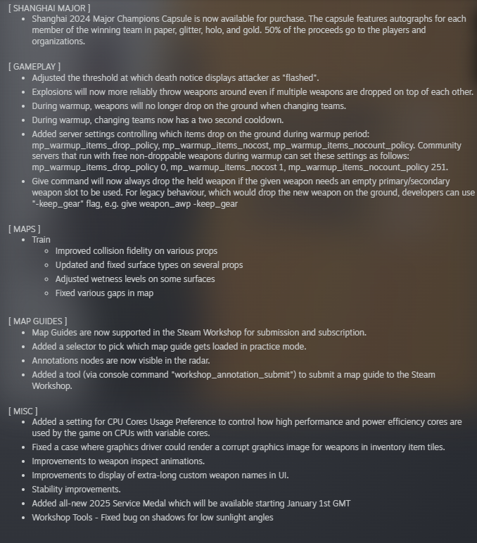 CS2Espanol's tweet image. 🆕 Salió nueva update esta noche en la que introdujeron la medalla de servicio de 2025 🏅, la capsula de campeones del Major 🏆 y cambiaron la inspección de algunas armas entre otras cosas 🔍

#CS2Update #CS2MedalService #CS2Medalla #CS2Actualizacion
