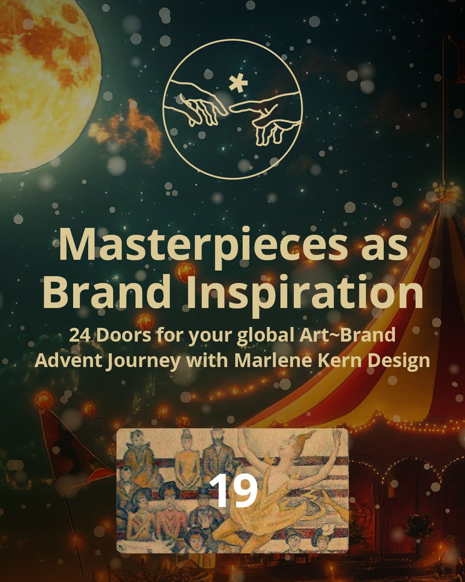 🌲✨ Masterpieces as Brand Inspiration ✨🌲 19th Door – Your Reels ✨ “Those who develop themselves also develop the world.” Arno Gruen – Discover how Georges Seurat's masterpiece “The Circus” can inspire your art brand! 🎨💡marlenekerndesign.de/en/advent-mast…