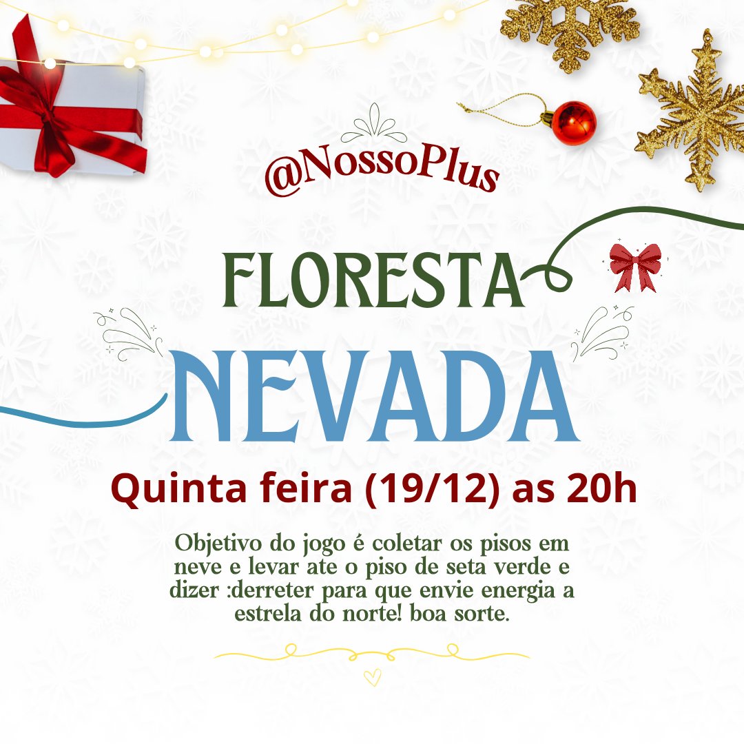 💡¦ FLORESTA NEVADA

Embarque nessa atividade valendo token da campanha " a magia do natal" e lindos emblemas!

hoje as 20h br

acesse: ironhotel.org