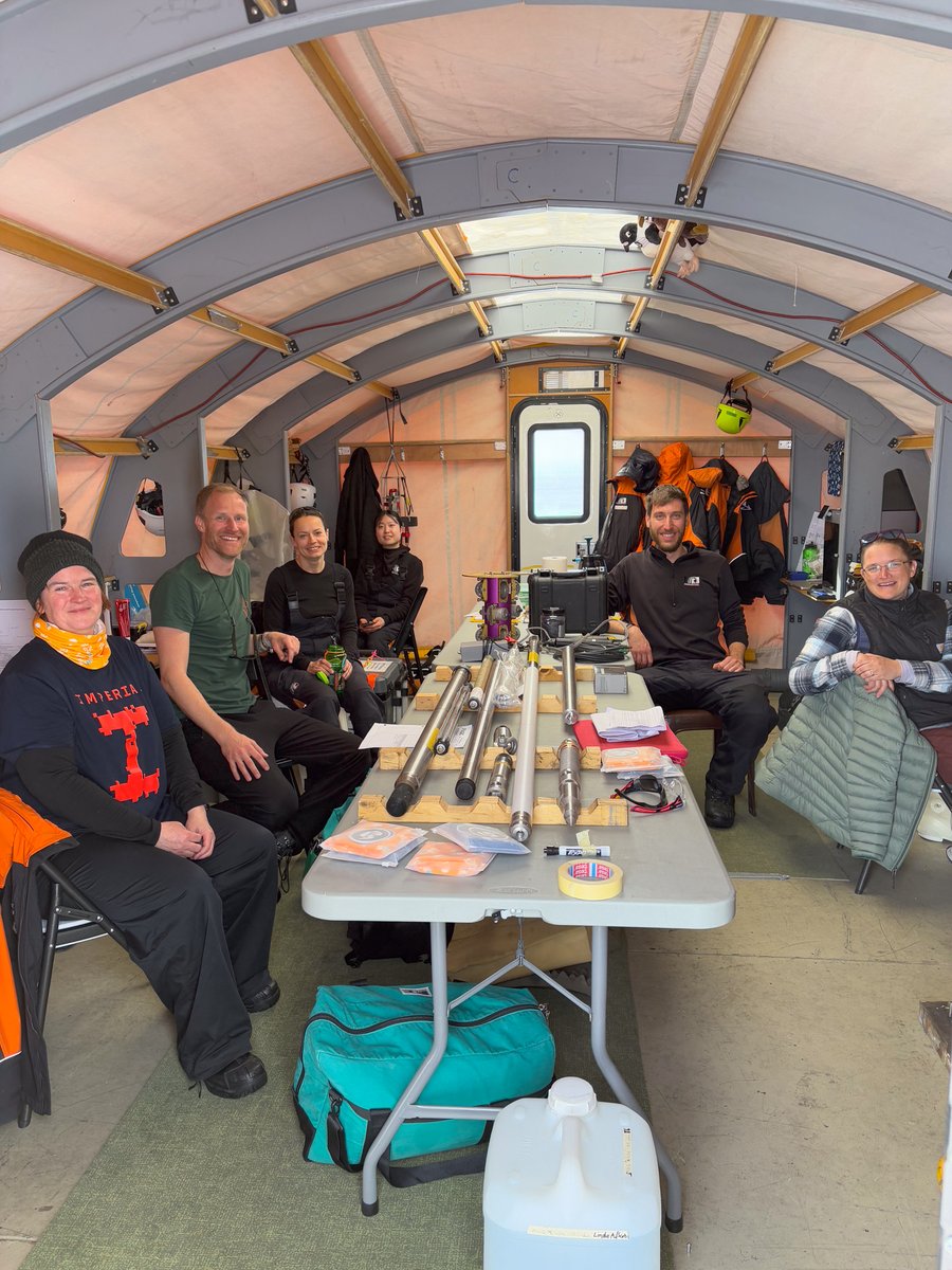 Jumping for joy to make it to KIS3! The last of our on-ice team have arrived. Scientists Linda Armbrecht, Arne Ulfers, Yuri Yamazaki &amp; Luca Zurli, hot water driller Stephen Stretch, and videographer Anthony Powell are ready to put in the hard yards to retrieve the sediment core.