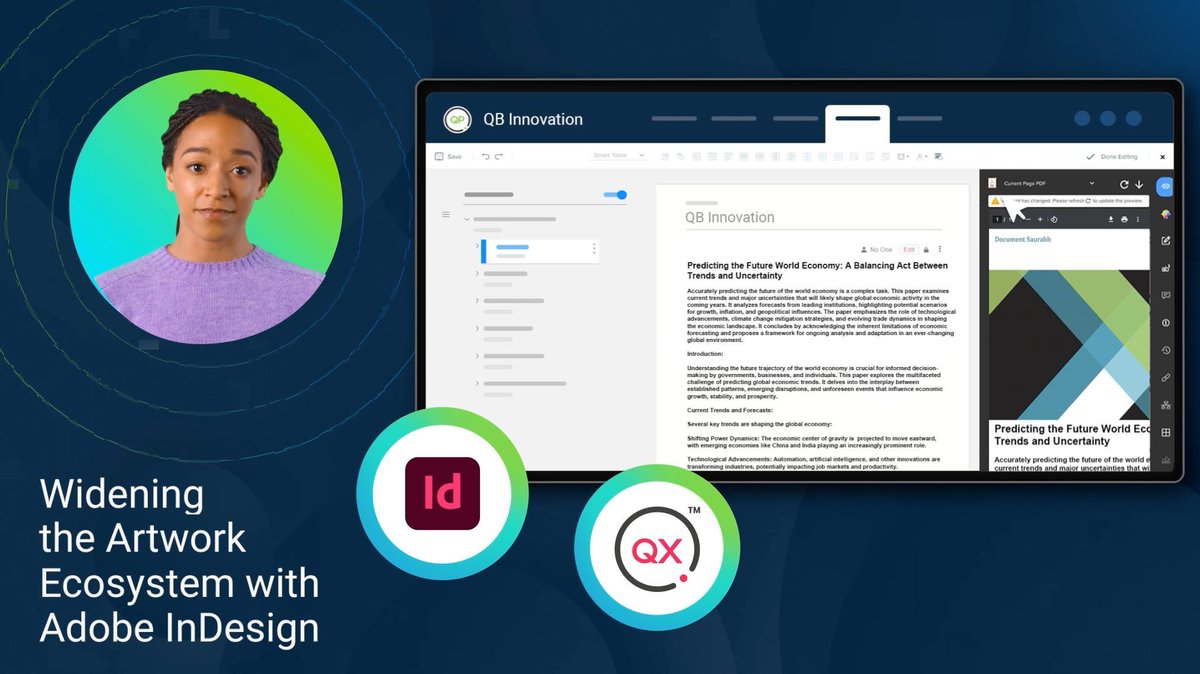 QuarkNews's tweet image. Alongside QuarkXPress, you can choose to use Adobe InDesign to create and edit document artwork templates within Quark Publishing Platform NextGen’s content automation workflows 💫
Discover latest features 👉 buff.ly/3T1m3Yr
#ContentWorkflow #QuarkXPress #InDesign