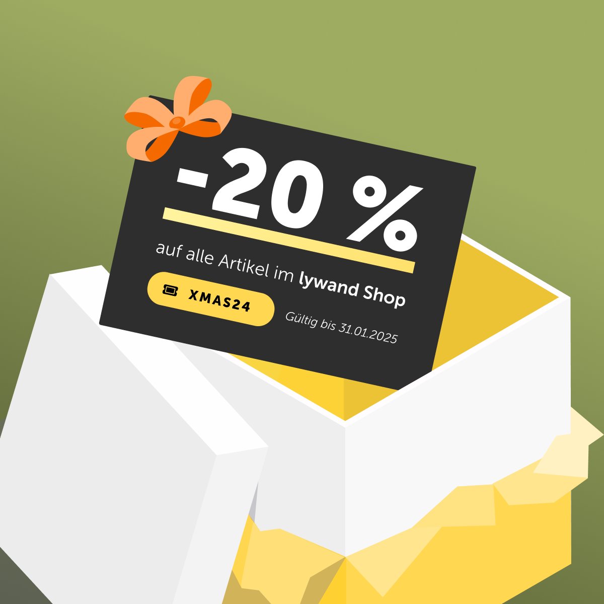Unser Merch Shop ist offiziell eröffnet und Sie können sich die lywanden Vibes direkt zu Ihnen ins Büro holen. 🤩

Mit dem Code XMAS24 erhalten Sie -20% auf Ihren Bestellwert bis zum 31.01.2025.

Rabatt einlösen 👉 shop.lywand.com/discount/XMAS24

#lywandmerch #lywandsoftware #lywand