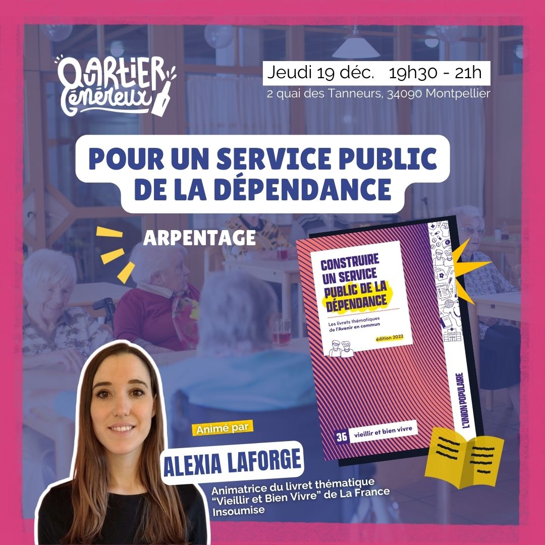 Alexia Laforge φ🍉🇫🇷 (@laforgealexia) on Twitter photo 📖 ATELIER PROGRAMMATIQUE :
Pour un service public de la dépendance
On se retrouve ce soir au <a href="/qgmontpellier/">Quartier Généreux Montpellier</a> pour parler de fond programmatique et de politique du grand âge 🧓 📖 ATELIER PROGRAMMATIQUE :
Pour un service public de la dépendance
On se retrouve ce soir au <a href="/qgmontpellier/">Quartier Généreux Montpellier</a> pour parler de fond programmatique et de politique du grand âge 🧓