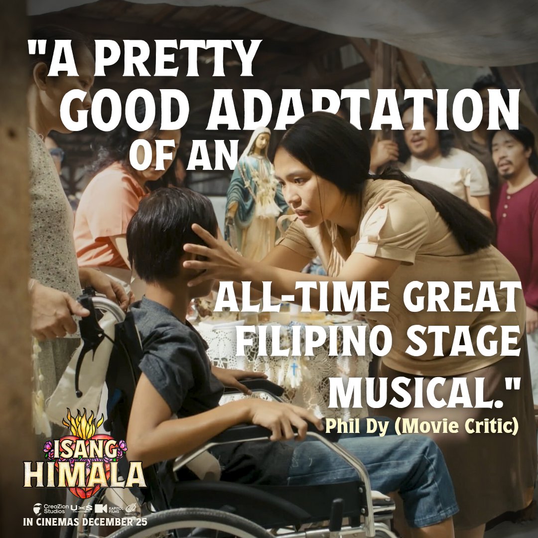 wearecreazions's tweet photo. FEELS ALMOST LIKE A  HOLLYWOOD PRODUCTION! 🙏🏾❤️‍🔥

Naantig na ang mga puso ng mga bloggers, film enthusiasts, and critics pagkatapos mapanood ang exclusive preview ng #IsangHimala! ❤️‍🔥

Wag magpahuli. Unahin sa sinehan ang ISANG HIMALA sa December 25!❤️‍🔥
 #FilmReview #IsangHimalaMMFF https://t.co/OOyWaJDUA5