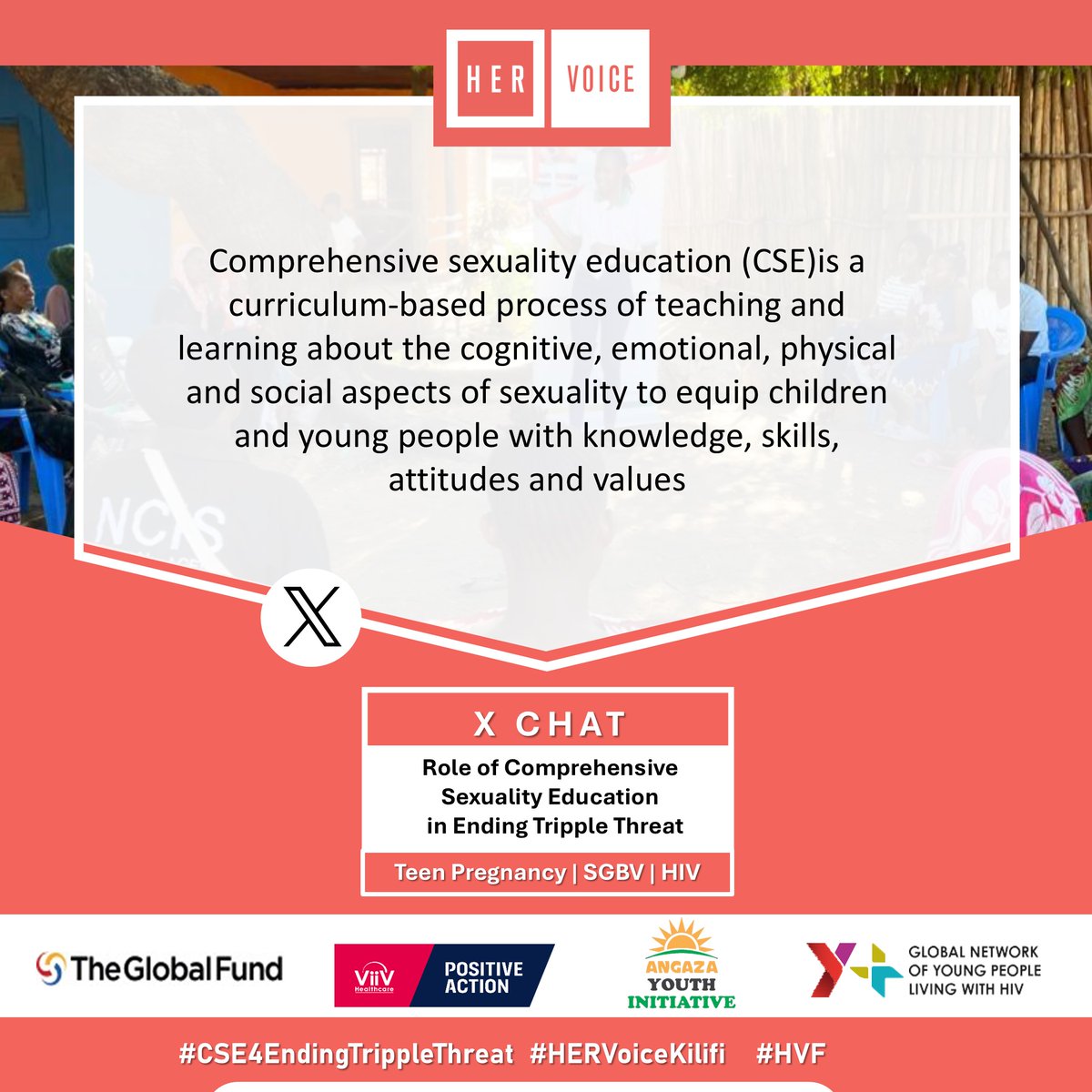 Comprehensive Sexuality Education (CSE) equips young people with accurate, age-appropriate knowledge about their sexual and reproductive health. Empowered with facts, they can make responsible, informed decisions. 

#CSE4EndingTrippleThreat #HERVoiceKilifi #HV