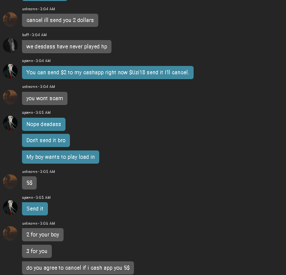 Requir3's tweet photo. spawnkill is extorting niggas on cmg at 3am I am in tears bro 😭 https://t.co/bQDQhUeL9r