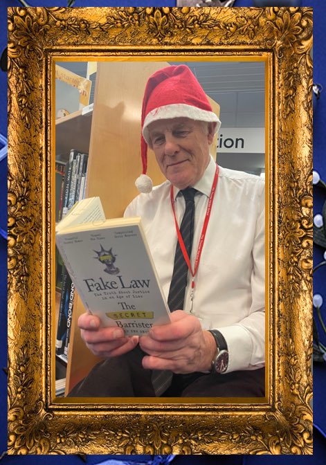 DAY 19 of the <a href="/thomashardye/">Thomas Hardye School</a> ADVENT 

Lovely Mr Smith who teaches A Level Law Reading what else a law book 🤣. 

#Christmas2024