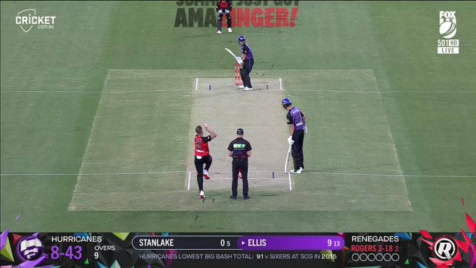Nathan Ellis connects and puts that 10 rows back!  📹 Credits: Twitter/BBL