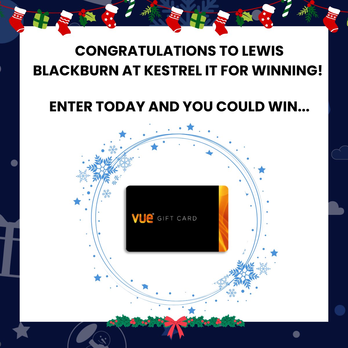Congratulations to Lewis Blackburn at Kestrel IT Support Services Limited for winning! 

Are you ready for a new challenge? 🎄

Open Door the newest door and find out!

bit.ly/3RR17TR