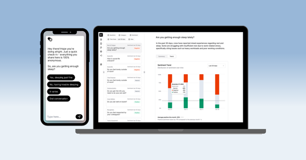 VIKAND's new data-collection tool, developed by Scoutbase, is helping seafarers open up about their #mentalhealth through anonymous pulse sampling and tailored follow-ups. 

With over 80% engagement, this tool enables earlier interventions onboard. bit.ly/4gEiOzy