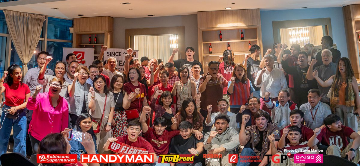 The UPMBT would like to thank our sponsors and supporters from Robinsons Supermarket, Handyman, Robinsons Appliances, TGP, and Daiso of RRHI. and from TopBreed and Robina Farms of URC-AIG and to the Ninongs and Ninangs of the UPMBT for hosting a Thanksgiving Dinner.

#UPFight